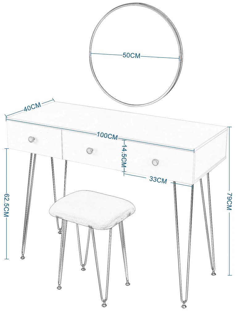 Toaletný stolík Joan d ‘Arc