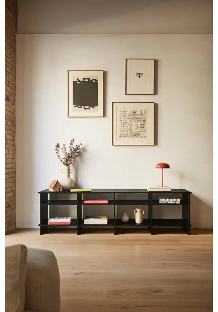 Čierny TV stolík 180x50x40 cm Inari – Teulat