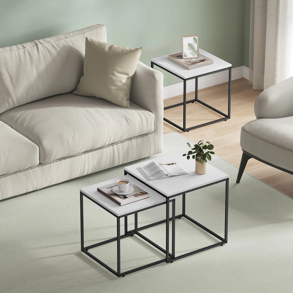 Sada 2 ks konferenčných stolíkov QUADRO, biele