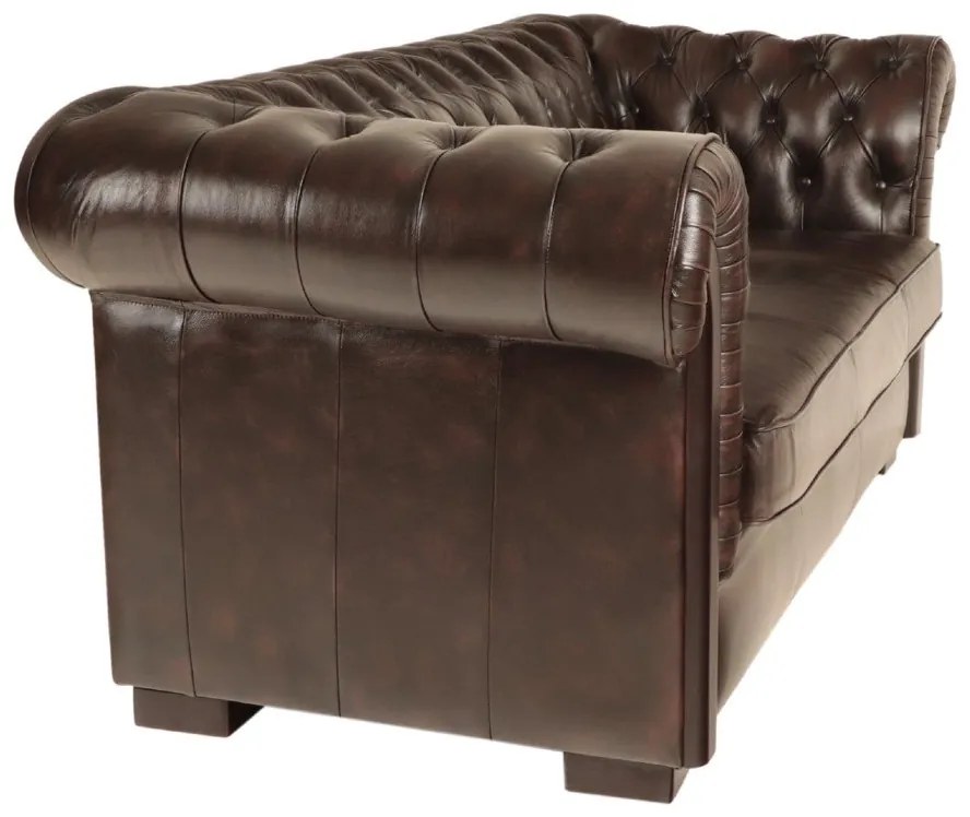 furniture-nabytek.cz - Kožená sedačka Chesterfield trojmístná