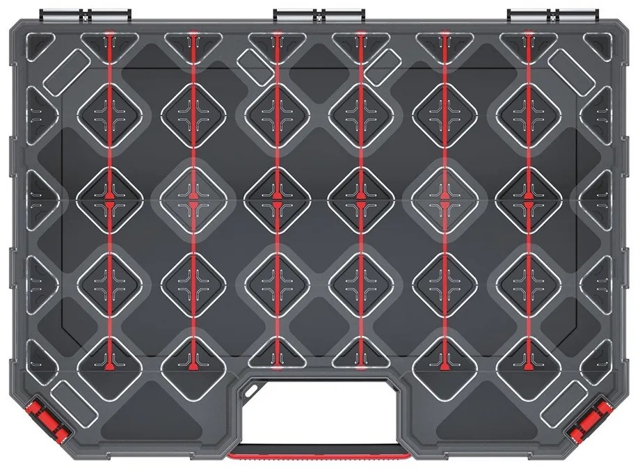 Kufríkový organizér 39 × 28,4 × 10,5 cm II, prepážky, čierna