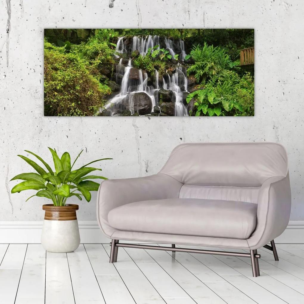 Obraz vodopádov v tropickom lese (120x50 cm)