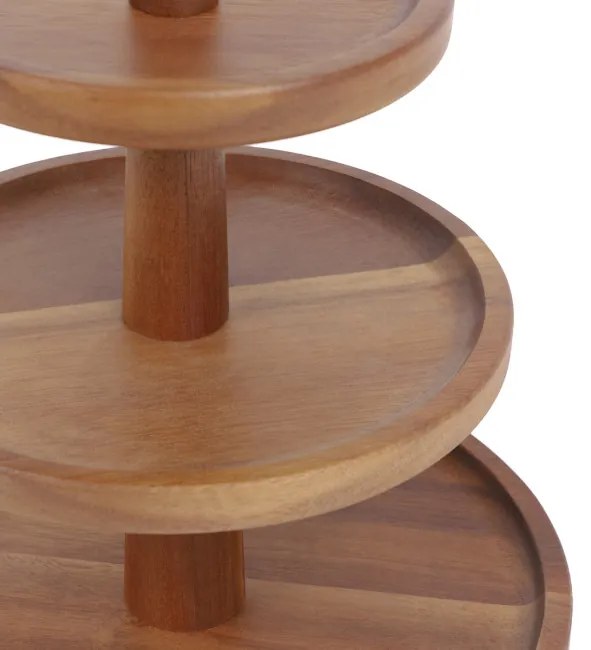 Podnos ACACIA trojposchodový čierny 838687