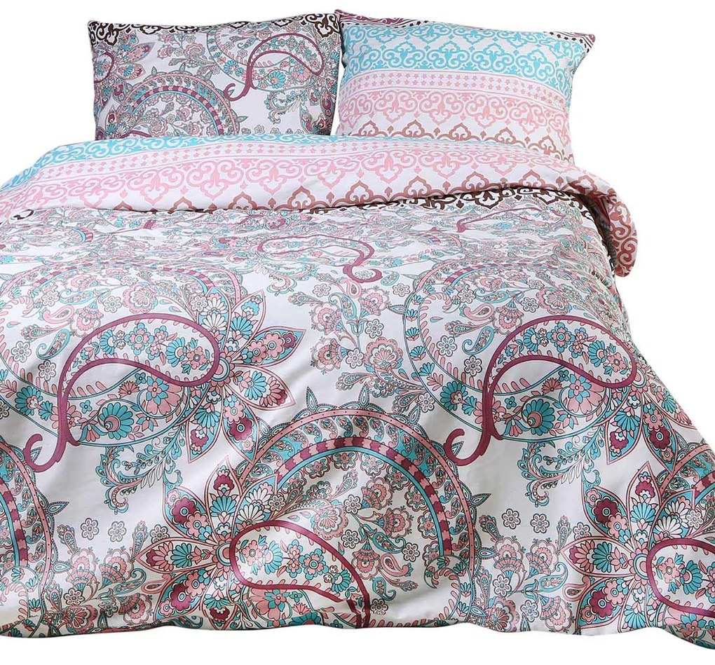 BAVLNENÉ POSTEĽNÉ OBLIEČKY COTTONLOVE EXCLUSIVE BIANCA 220X200 CM, 2 KS 70X80 CM VZOROVANÉ