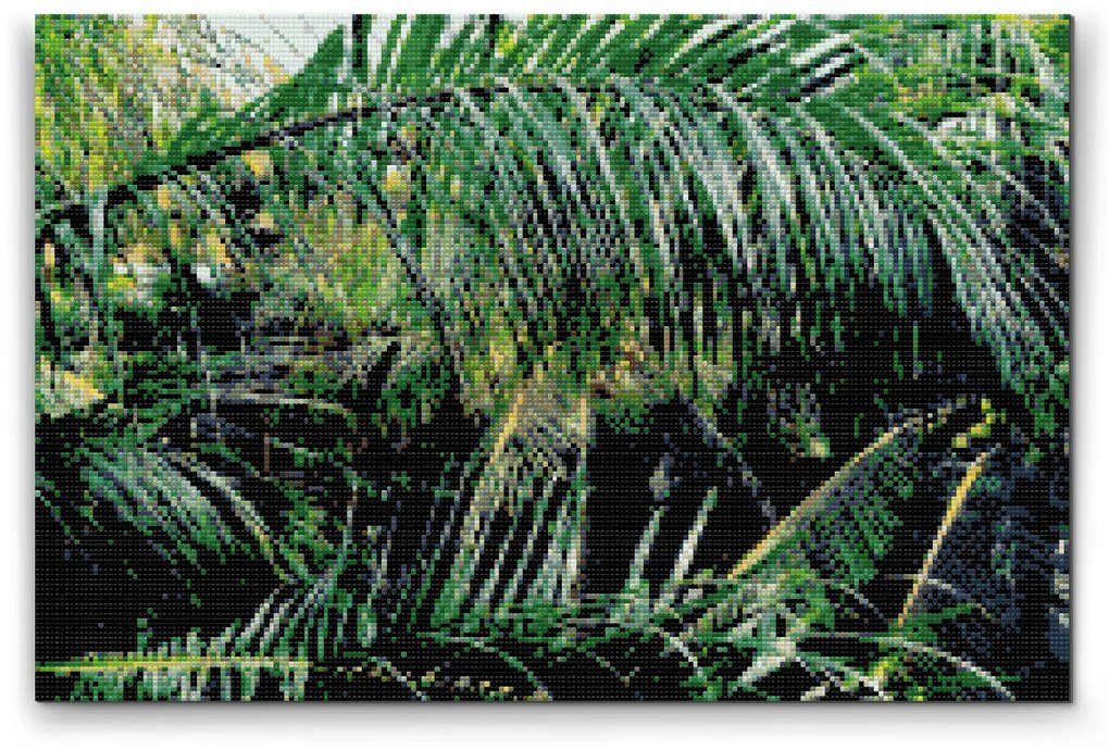 Gario Diamantové maľovanie Palmové listy Rozmery: 60 x 40 cm, Rámovanie: Iba zrolované plátno, Diamanty: Štvorcové