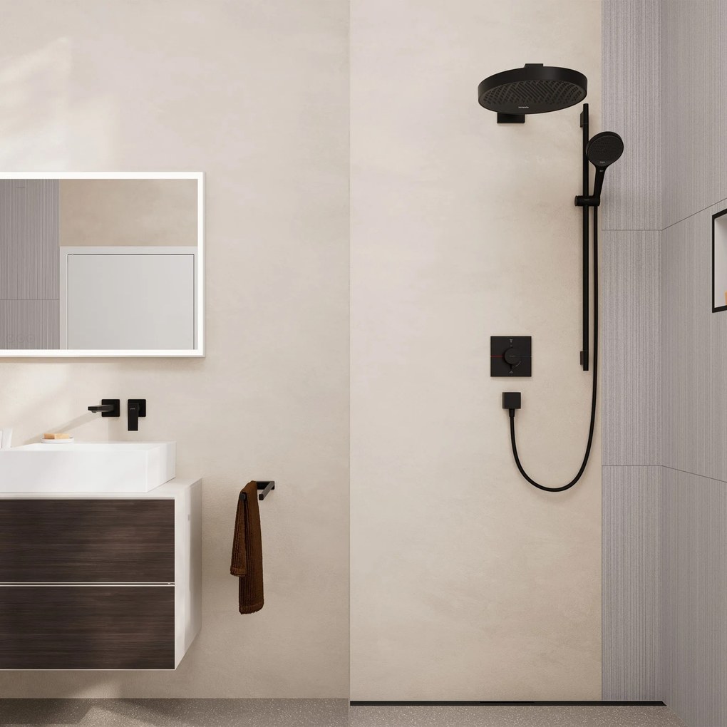Hansgrohe ShowerSelect Comfort E, termostat pod omietku pre 2 spotrebiče, čierna matná, HAN-15572670
