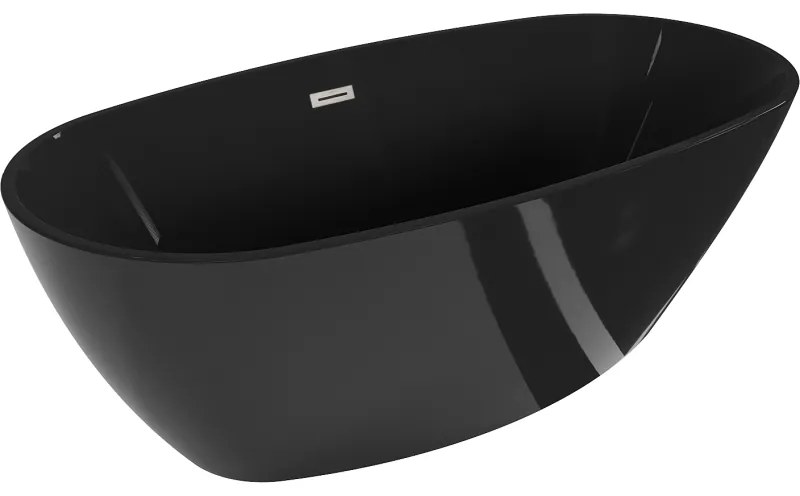 Mexen Eris, voľne stojaca vaňa 170 x 80 cm, čierna, brúsená oceľ prepad, 53441708070-97