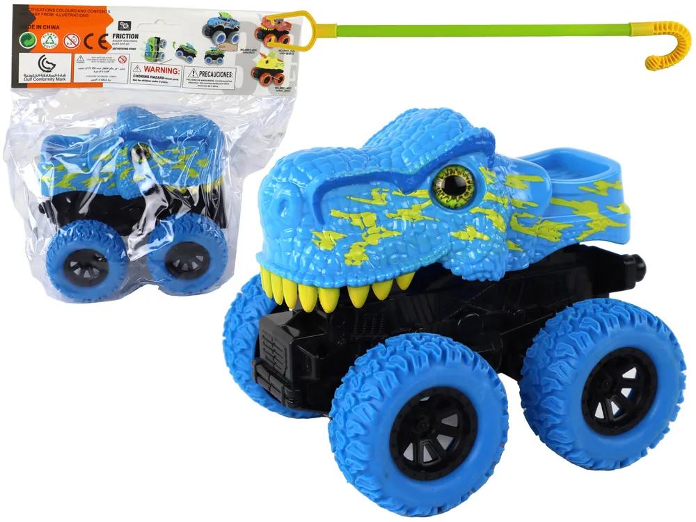 Lean Toys Modrá štvorkolka na trecí pohon – T-Rex