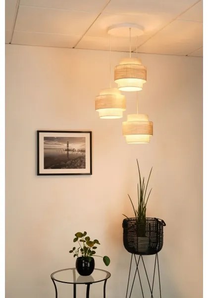 Brilagi - Luster na lanku DOVER SPACE 3xE27/15W/230V šedá/krémová