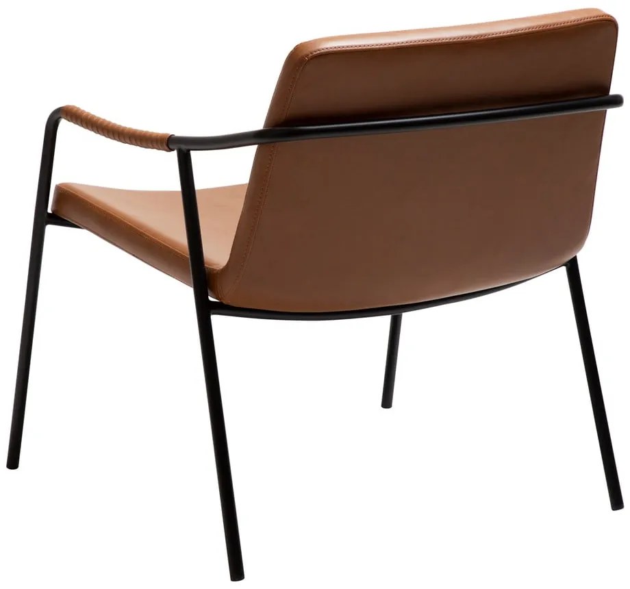 Hnedé kreslo z imitácie kože Boto – DAN-FORM Denmark