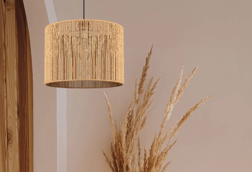 Toolight BOHO, stropné svietidlo s priemerom 30cm 1xE27 APP1324-1CP, čierna-hnedá, OSW-02411