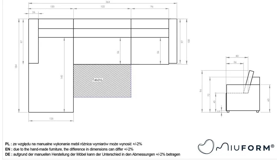Svetlohnedá rozkladacia modulárna rohová pohovka s úložným priestorom (ľavý roh) Lulu – Miuform