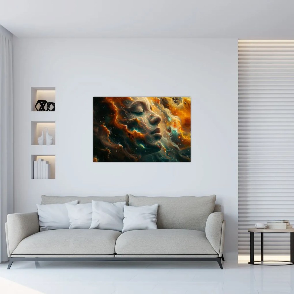 Obraz - Tvár vo vesmíre (90x60 cm)