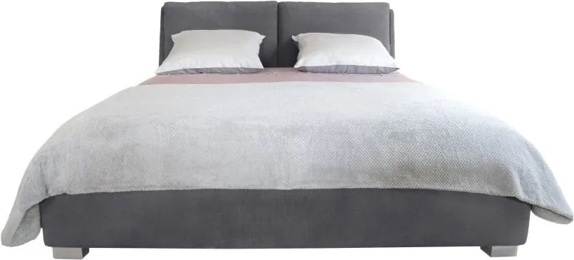 Sivá dvojlôžková posteľ Mazzini Beds Vicky, 180 x 200 cm