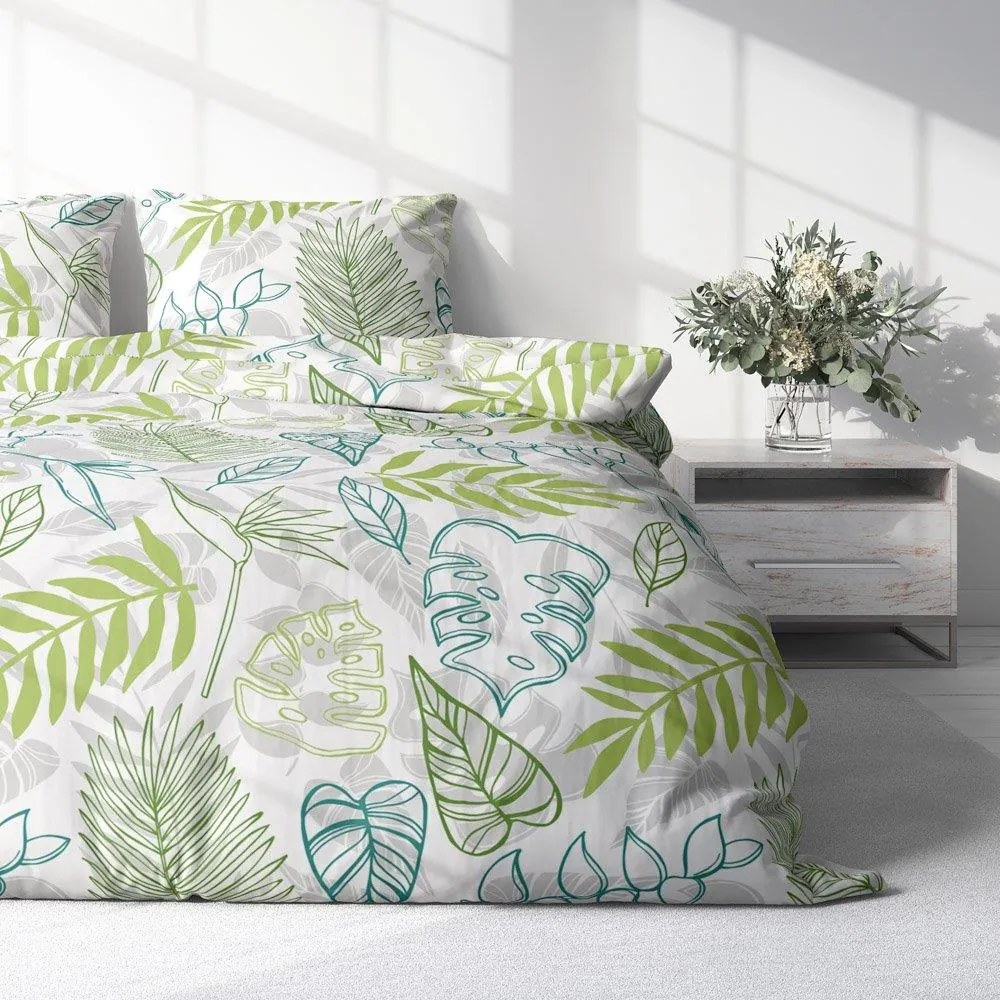 POSTEĽNÉ OBLIEČKY 140x200 + 70x90 LISTY HARMONY 013