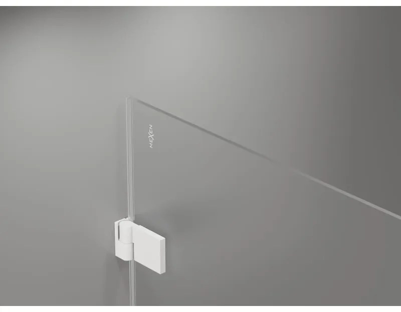 Mexen Lunar-B Duo, výklopný sprchový kút 80 x 70 cm, 8mm číre sklo, biely profil, 832-080L-070P-20-00