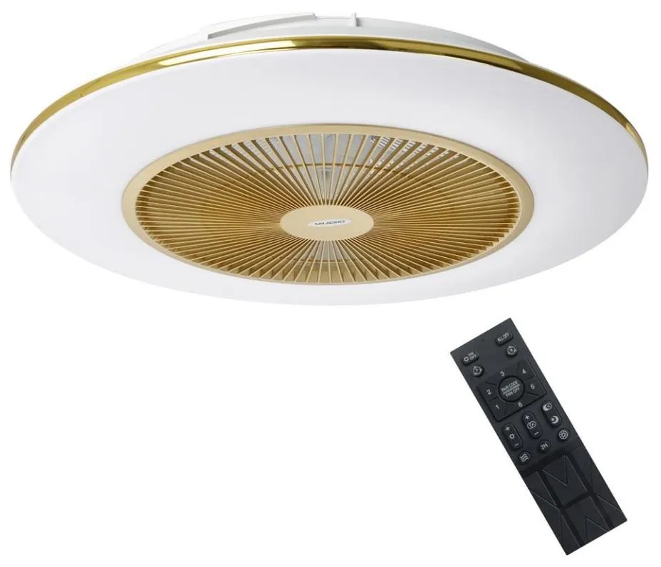 Brilagi - LED Stmievateľné svietidlo s ventilátorom AURA LED/38W/230V zlatá + DO