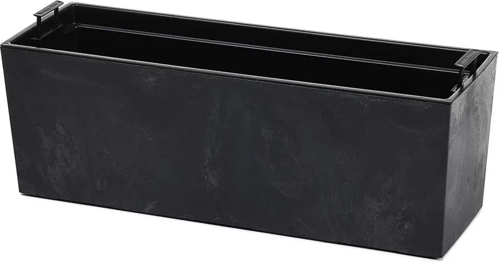 PLASTOVÝ KVETINÁČ BOUQUET 56X19 CM IMITÁCIA BETÓNU ČIERNA
