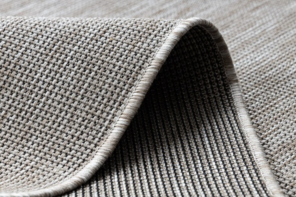 Šnúrkový koberec SIZAL FLOORLUX 20580, hladký strieborno/ čierny