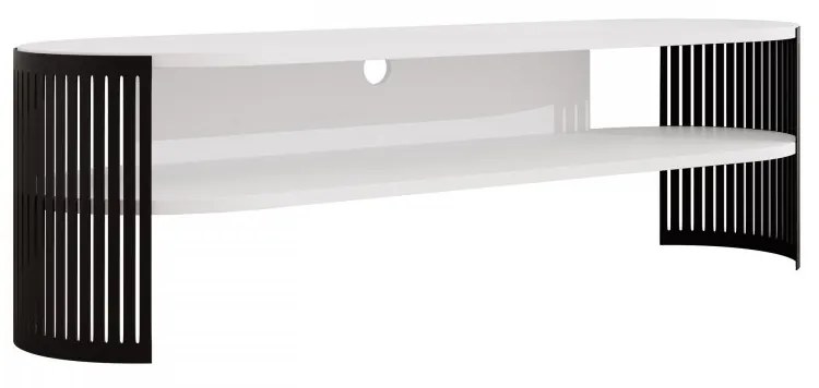 TV skrinka Zinzit, Farba: čierna/biely mramor