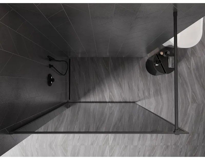 Mexen Kioto-XF, sprchová zástena s rámom 150 x 202 cm, 10mm šedé sklo, grafitový profil, 800-150-104-66-40-X