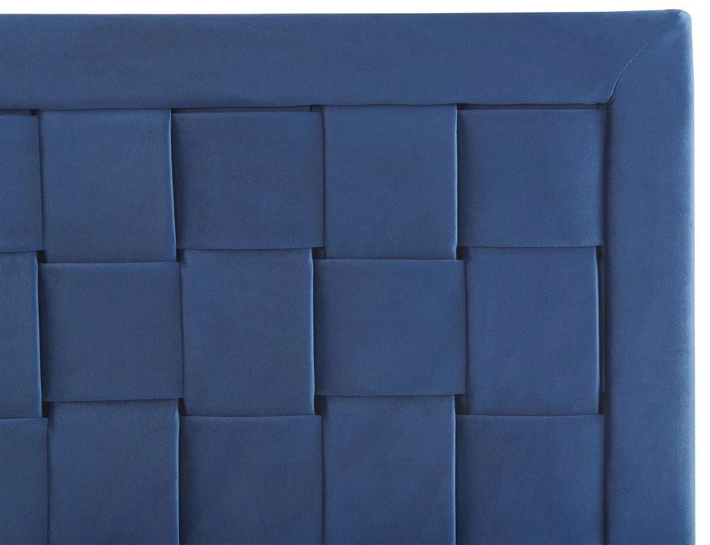 Zamatová posteľ 180 x 200 cm námornícka modrá LIMOUX Beliani