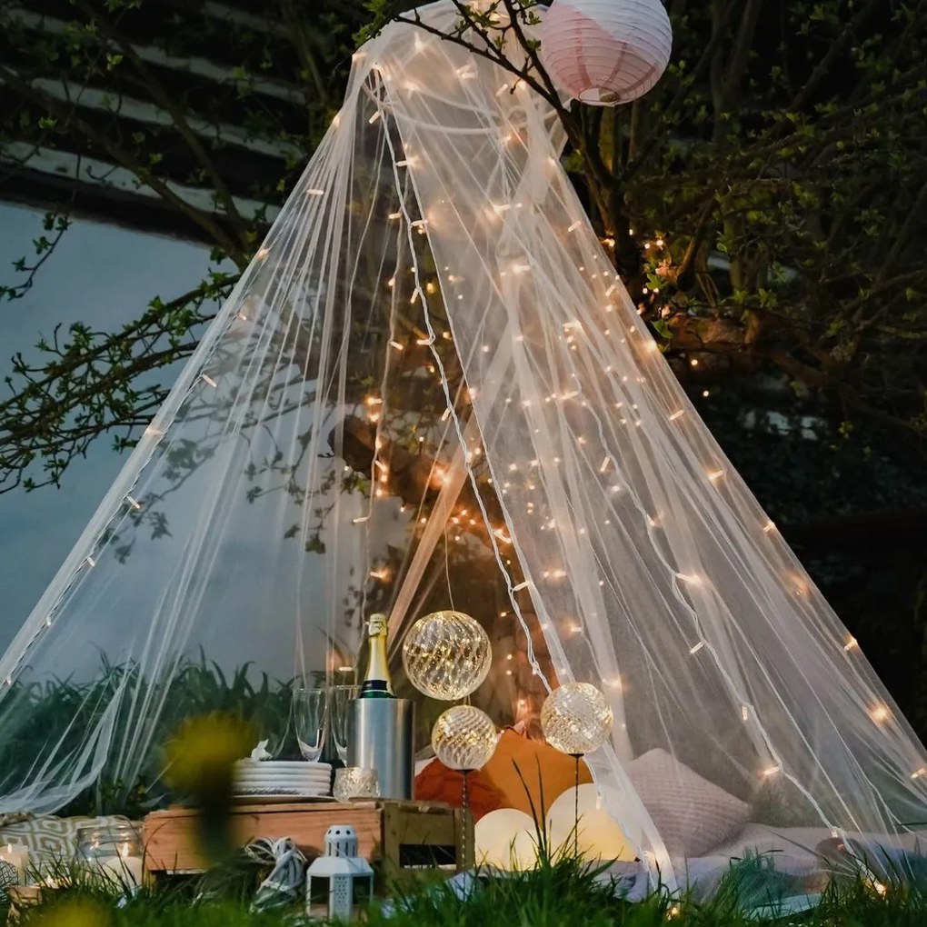 DECOLED Svetelná reťaz LED FLASH, 20 m, teplá biela, 120 diód, IP67