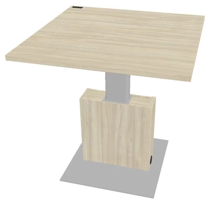 Výškovo nastaviteľný rokovací stôl Verno+ 120 x 120 cm, agát