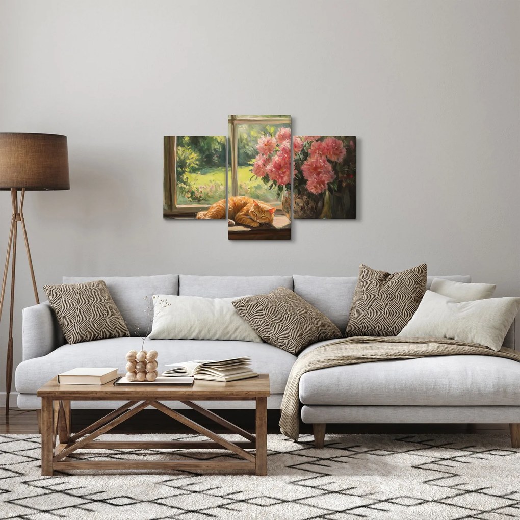 Obraz - Mačka na okne (90x60 cm)