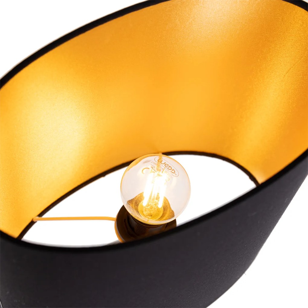 Rustikálna stolná lampa bronzová s čiernou 53 cm - Kygo