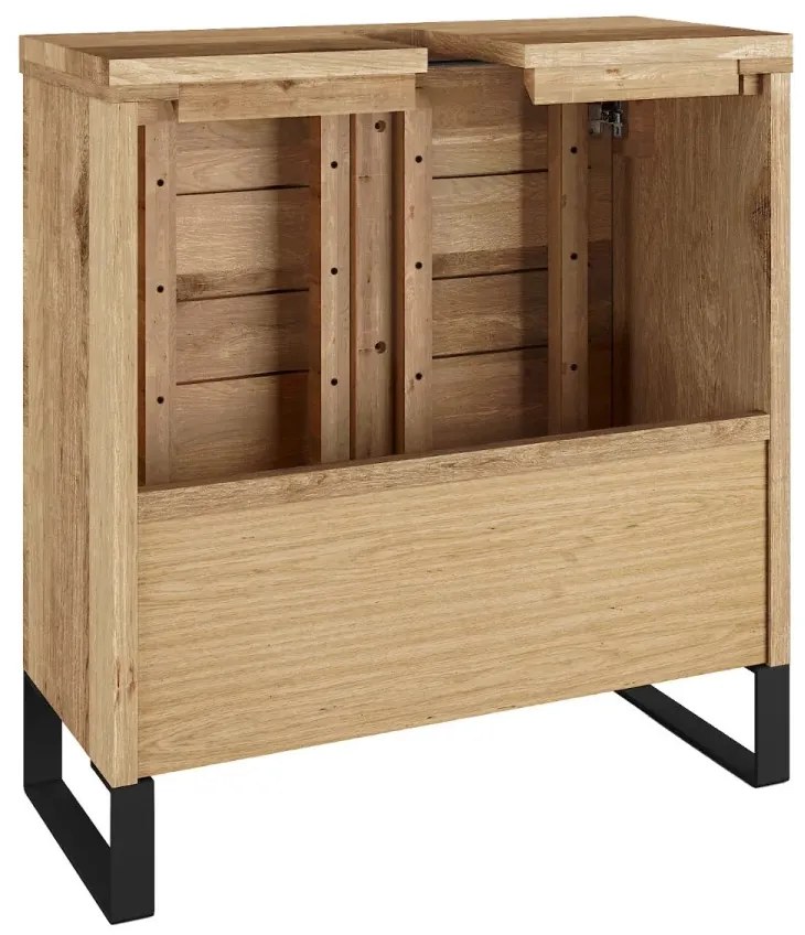 furniture-nabytek.cz - Masivní skříňka pod umyvadlo Sydney z divokého dubu, olejovaná, hnědá – 56×25×60 cm