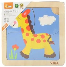 Viga puzzle 4 dílky žirafa