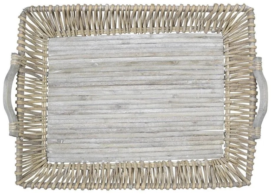 Veľký drevený podnos s patinou Paella - 94 * 63 * 11cm