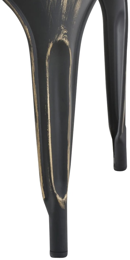 Kovová stolička Ben - Čierno-zlatá antik