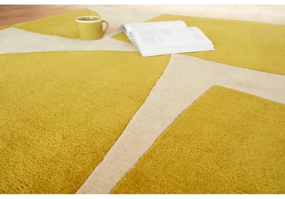 Okrovožltý ručne tkaný koberec z recyklovaných vlákien 200x290 cm Romy – Asiatic Carpets