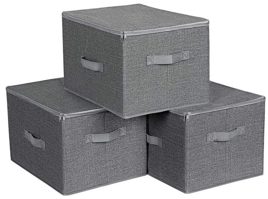Úložný box so zipsom 3 ks CURAN sivý