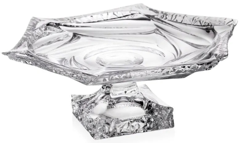 KRIŠTÁĽOVÝ PODNOS BOHEMIA FLAMENCO ICE NA NOHE 330MM