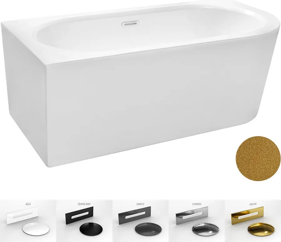 Besco Akrylátová voľne stojaca vaňa Avita A-Line Glam Z CC/SP 150x75 (160x75, 170x75), s prepadom BESCO-Typ výpuste: Alcaplast Click-Clack so štrbino…