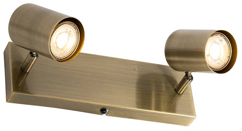 Moderné stropné svietidlo bronzové 2-žiarovkové nastaviteľné obdĺžnikové - Jeana