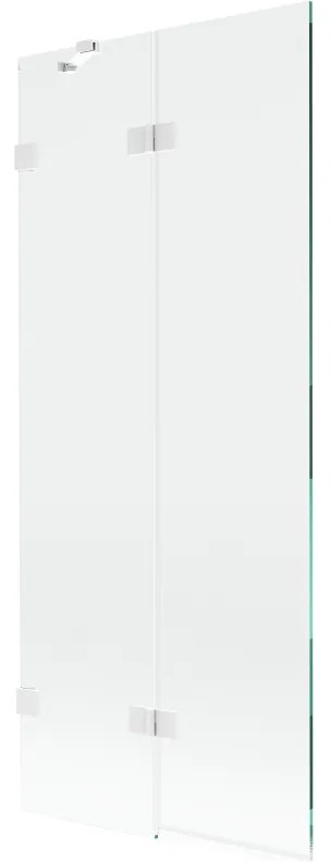 Mexen Lunar, 2-krídlová vaňová zástena ľavá 80 x 150 cm, číre sklo, biela, 897-080-100-20-00-L