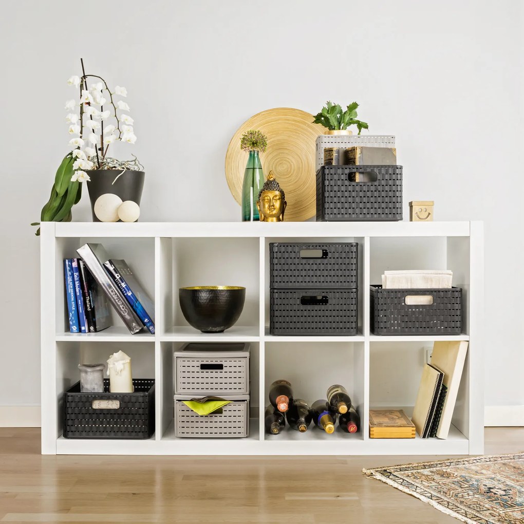 Rotho Plastový košík COUNTRY, rovný, béžový (2l - 18x14x10)