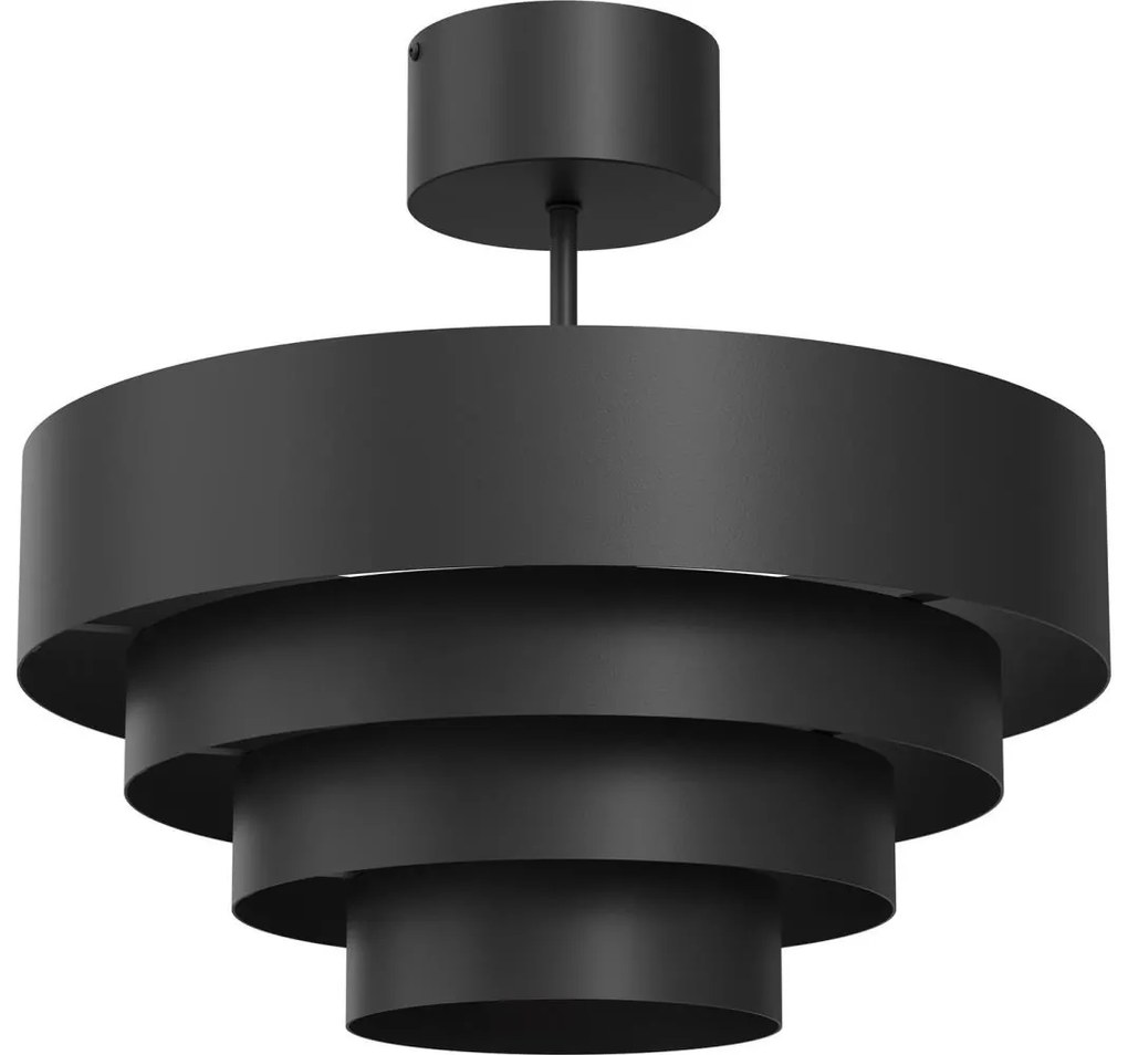 Prisadený luster RINGS 1xE27/15W/230V čierna