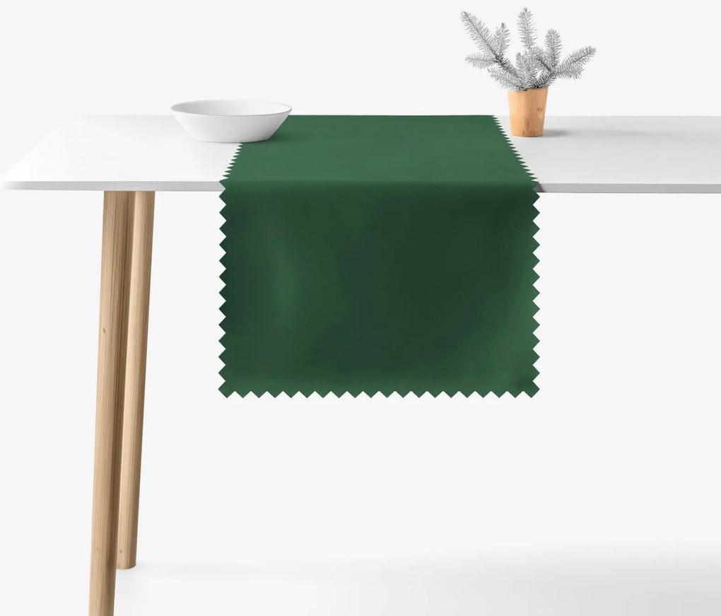Goldea behúň na stôl teflónový - tmavo zelený 35x160 cm