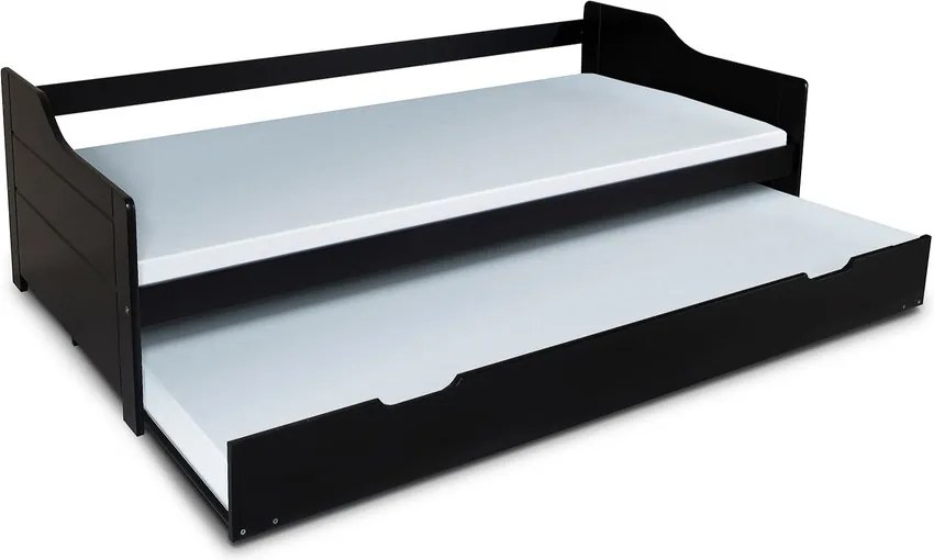 MG Detská posteľ Basty 200x90 s prístelkou Farba: Čierna
