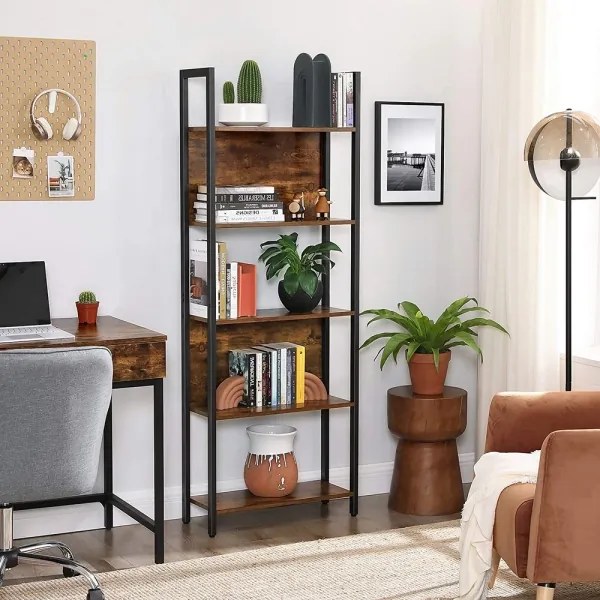 Knižnica NAVARO hnedá/čierna