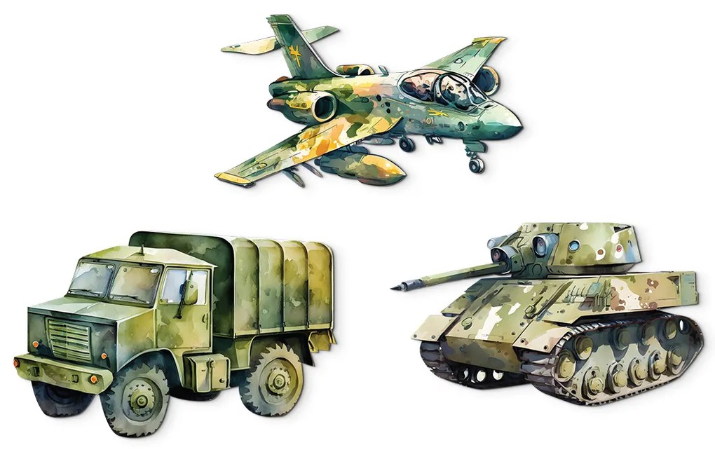 drevko | Obraz Vojenská technika 615 x 100 cm