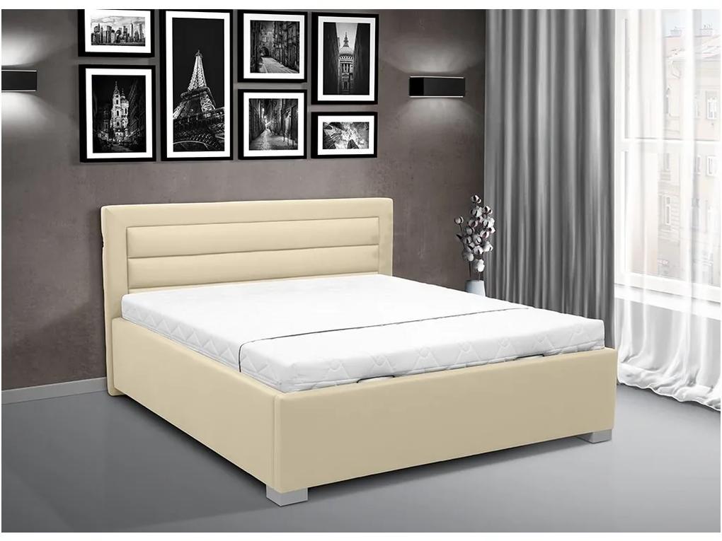 Čalúnená posteľ s elektrickým otváraním úložného priestoru IKARUS 140 Farba: eko bílá