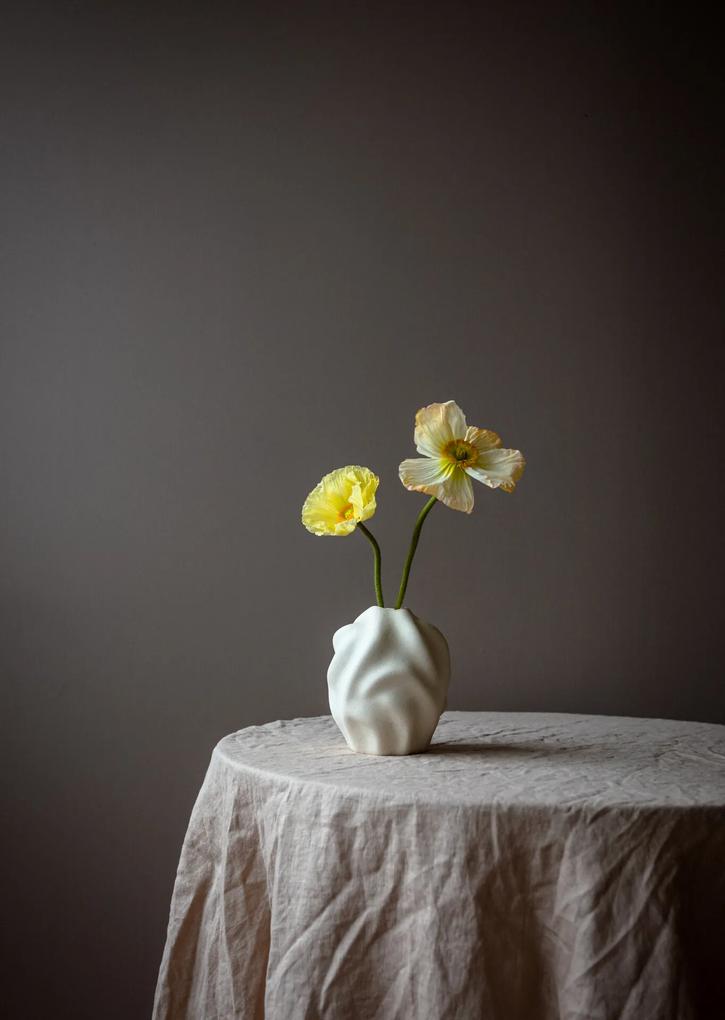 Keramická váza Drift, stredná – krémová