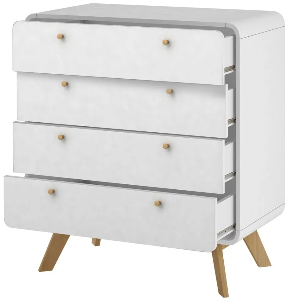 Biela vysoká komoda 80x88 cm Caitlin – Støraa