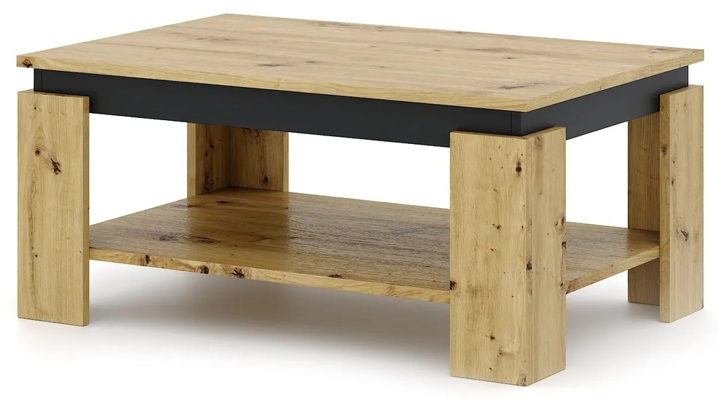 Konferenční stolek Turia 90 cm dub artisan/černý